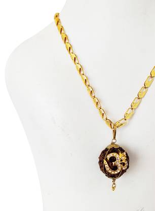 DCASE Most Popular Design Om Pendant With Golden smail Chain(20-22inch) Gold-plated Alloy, Brass