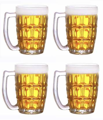 JAY RAMDEV SELLER Transparent Fancy Stylish Crystal Clear Heavy Base Modern Glass Beer Mug