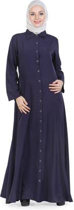 Momin Libas Polyester Solid Abaya With Hijab