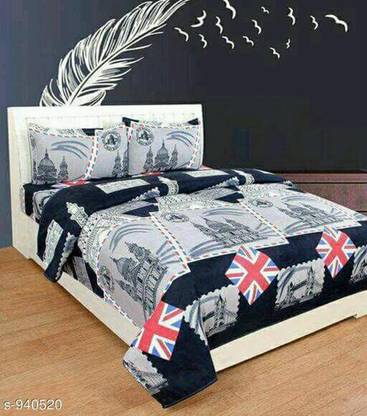 urban elements 144 TC Polycotton Double Printed Flat Bedsheet