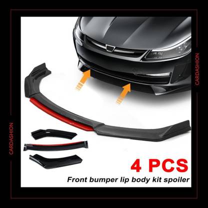 cardashion NEW Universal Car Front Bumper Red Lip Splitter (4Pcs) Body Kit Suitable For All Cars Car Spoiler