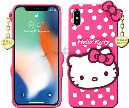 Xester Back Cover for APPLE IPHONE X - Hello Kitty Case | 3D Cute Doll | Soft Girl Back Cover with Pendant