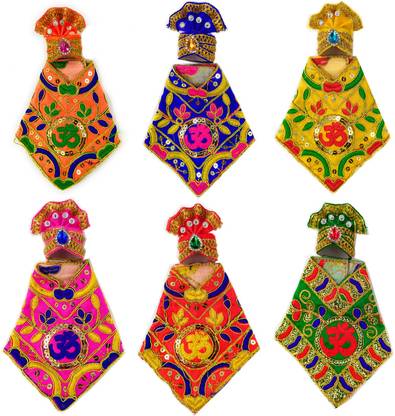 shinde exports Shirdi Sai Baba statue dress cloth poshak vastra for 6.5 inches idol (2 no. idol) pack of 6 Dress
