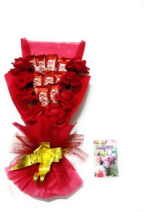 FluteRey KITKAT CHOCOLATE BOUQUET WITH THANK U CARD Paper Gift Box