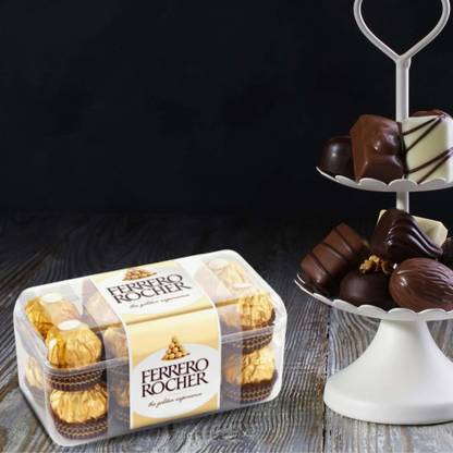 FERRERO ROCHER Ferrero Chocolate - 16 Pcs, 200 gm (2 x Ferrero 16 Pcs, 200g) Bites