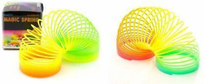 White Devil Rainbow Magic Spring Set of 2 Bouncy Stretchy Toy magic spring Gag Toy