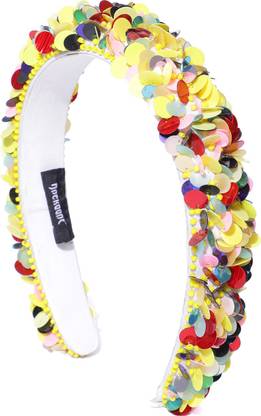 Anekaant Yellow & Multi Embellished Cotton Hair Band Hair Band
