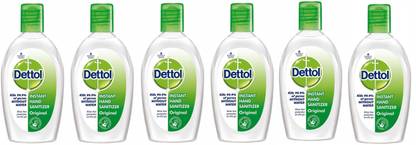 Dettol Alcohol Based , Original, 50ml, Pack of 6 Hand Sanitizer Bottle