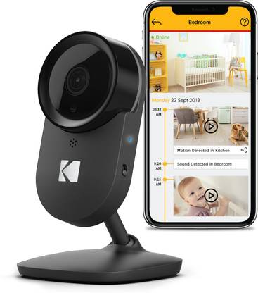 KODAK Cherish F670 Home Security Camera - 1080p Infrared Camera, WiFi Mobile App, 120-degree View and Wall-Mountable Security Camera