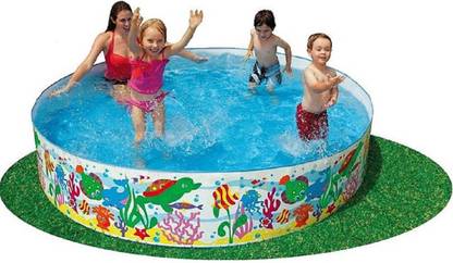 PAXON 4 Feet Swimming Pool for Kids Intex Non-Air Without Air Home Garden Farmhouse , No Need for an Air Pump Just unfold and Ready To Use Inflatable Swimming Pool