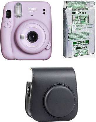 FUJIFILM Instax Mini 11 Mini 11 Lilac Purple with Black Pouch and 10 Shot film Instant Camera