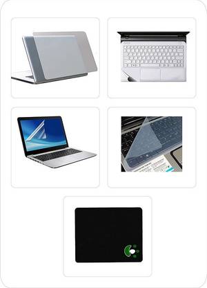 SDM 5 in1 Combo - Transparent Laptop Skin Stickers, Screen Guard, Key Guard and palmrest skin , mouse pad for All 15.6 Inch Laptops || Notebooks Combo Set (Transparent) Combo Set