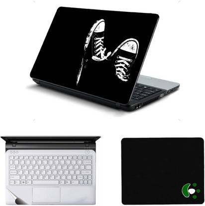 Mitram 3in1 Laptop Accessories Combo 15.6 Inch Shoes laptop Skins Stickers, Mouse Pad and Palmrest Skin Combo Set