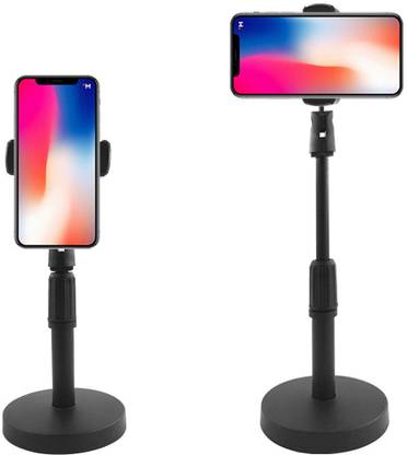Dilurban Best Arrival Mobile Stand for Table Height Adjustable Phone Stand Desktop Mobile Phone Holder Stand 360 Rotate for Onilne Classes Live Streaming Shoot Video YouTube Round Base Mobile Holder
