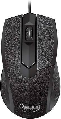 QUANTUM QHM224D Wired Optical Mouse (USB 2.0, Black) Wired Ambidextrous Optical  Gaming Mouse