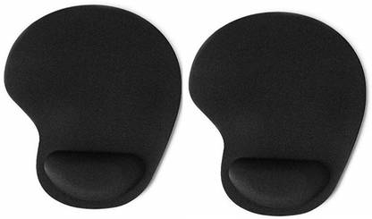 LipiWorld Pack-2 Mouse Pad,Ergonomically Designed Non-Slip Skid Resistant Anti-Skid Mouse Pad with Gel Wrist Rest Comfort Support Gaming Mousepad Black Non Slip Base Mousepad