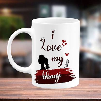 TrendoPrint I Love My Bhanji Unique Printed White Tea Birthday, Anniversary Gifts For Bhanji Niece Bhatiji Ceramic Coffee Mug