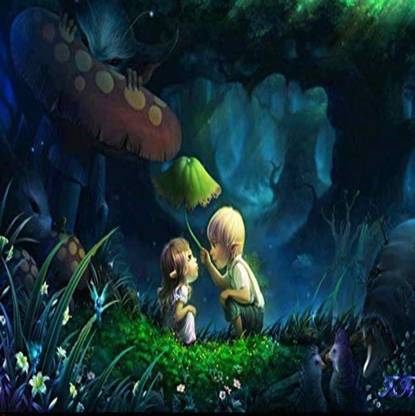 Scenery of boy and Girl Digital Print 3D Poster