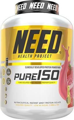 NEED HEALTH PROJECT Pure Iso (Pure Isolate Whey Instant) - 5 lbs - Strawberry Cake Whey Protein