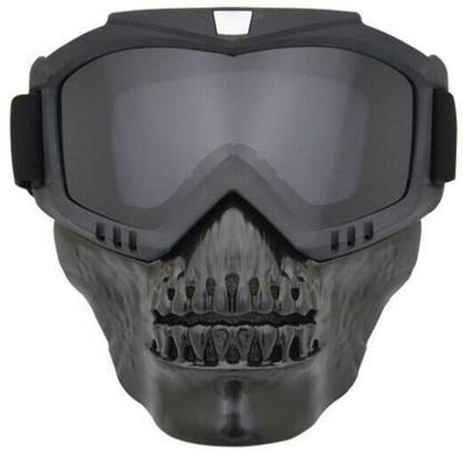FABSPORTS FM11black protective goggles with detachable mask, Skull face, Anti UV, Windproof, soft foam padded for comfort. Used for Motorcycle, Dirt Bike off road, ATV Ride, snowboarding, skiing, cycling etc Wood-working Safety Goggle