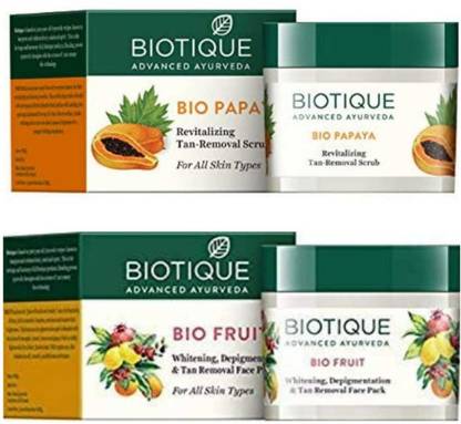 BIOTIQUE PAPAYA SCRUB+FRUIT PACK Scrub
