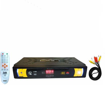 UNKEY DTH Digital Satellite Receiver Ready Set Top Box d2h 999 Yellow DTH Box (Free to Air) Media Streaming Device