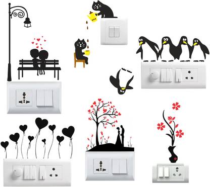 Art Kafe 13 cm Cartoon Characters Switcboard Stickers Self Adhesive Sticker