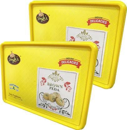 Singla Sweets Brown Peda Sweets Combo (Pack of 2*500, 1Kg) Box