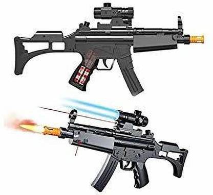 SALEOFF Musical Army & PUBG Themed MP5 Toy Gun-With Wonderful Smoke Effect-60 Guns & Darts