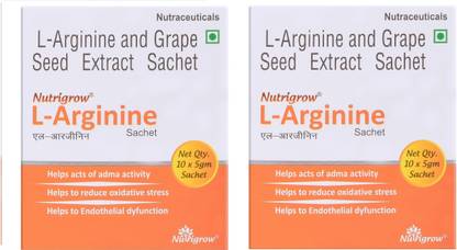 NUTRIGROW L-ARGININE Powder for Muscle Building & Endurance (pack of 2)