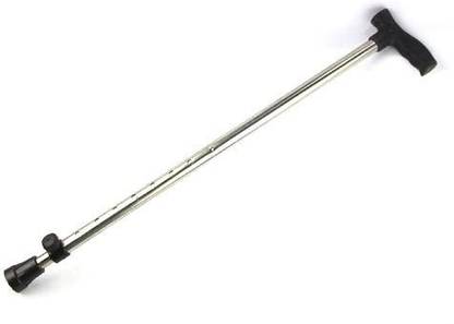 Magna Height Adjustable Iron Single Walk stick (SS coated ) Walking Stick