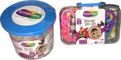Creations Fun Clay Pack of 2 Scented Multi-Colors With Rollers And Molds Art Clay (600 g) Art Clay