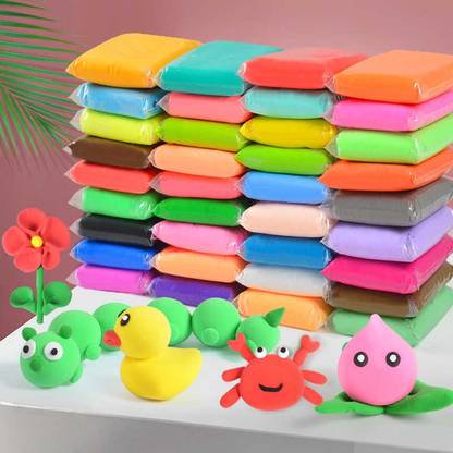 Little's Cry Air Dry Clay For Kids DIY Ultra Light Modeling Bouncing Clay Kids 12 Different Color Clay Creative Art For Children (36pc Colorful Clay)