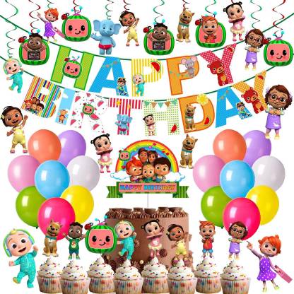 Flipkart.com | Party Propz Solid Cocomelon Birthday Theme Party ...