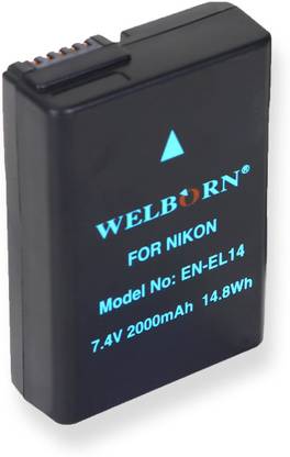 WELBORN EN-EL14 Rechargeable  Pack compatible with Nikon Digital Cameras|D3100,D3200,D3300,D3400,D3500,D5100,D5200,D5300,D5500,D5600|Coolpix P7000, P7100, P7200, P7700, P7800 , Df  Battery