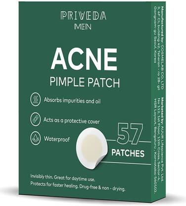 Priveda Men Acne Pimple Patch, Skin Treatment, Invisible Facial Stickers-57 Patches