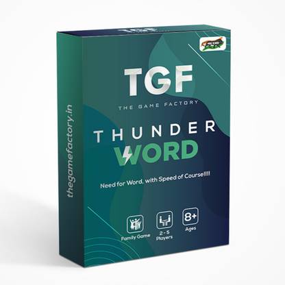 The Game Factory Thunder Word Card Game - Fast Paced Word Making Game for Family & Kids. Ages 8+