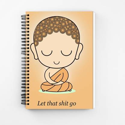 Art Bundle Little Buddha A5 Size Wiro Bound Spiral Notebook Diary ( 90 GSM Natural Shade Paper ) A5 Note Book no 160 Pages