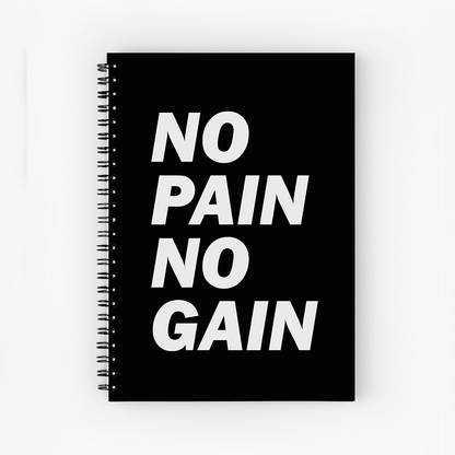 Art Bundle No Pain No Gain A5 Size Wiro Bound Spiral Notebook Diary ( 90 GSM Natural Shade Paper ) A5 Notebook Unruled 160 Pages