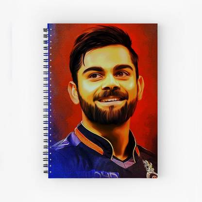 Furnish Marts Virat Kohli - Cricketer A5 Size Wiro Bound Spiral Notebook Diary ( 90 GSM Natural Shade Paper ) A5 Note Book Unruled 160 Pages