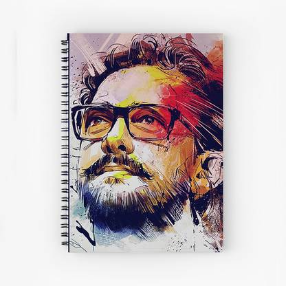 Furnish Marts Amir Khan A5 Size Wiro Bound Spiral Notebook Diary ( 90 GSM Natural Shade Paper ) A5 Notebook Unruled 160 Pages