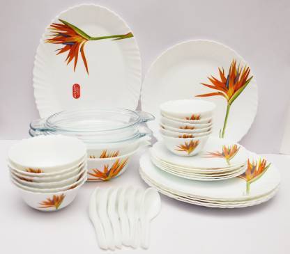 LAOPALA Pack of 35 Opalware Dinner Set
