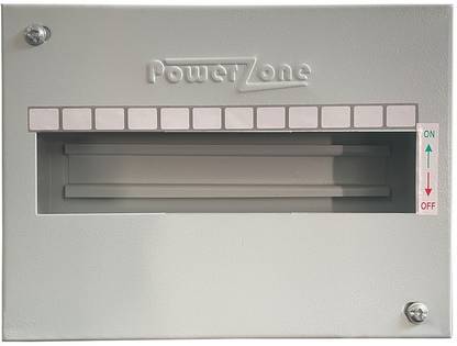 POWERZONE 12 way (Single Phase) Single Door Metal MCB Box - DB Distribution Board