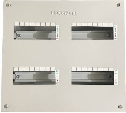 POWERZONE 8 way TPN (Three Phase) Single Door Metal MCB Box - DB Distribution Board
