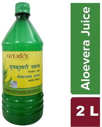 पतंजलि एलो वेरा जूस फाइबर के साथ (1L X 2L)