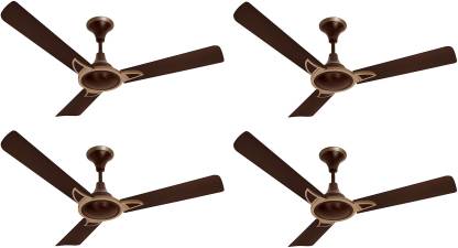 Orient Electric Kiara Shine hickory brown pack of 4 1200 mm 3 Blade Ceiling Fan