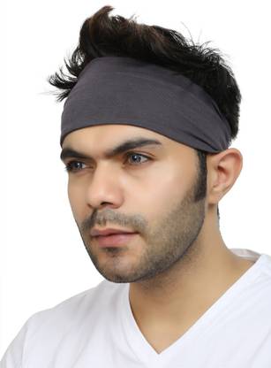 Bismaadh Multifunctional Sweat Wicking Cotton Foldable Headband for Men & Women Head Bandÿÿ(Grey)