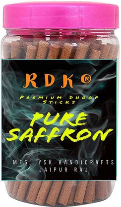 RDK Fragrance Pure Saffron Flavor Dhoop Sticks for Puja (Charcoal Free), 100 Gm Pure Saffron
