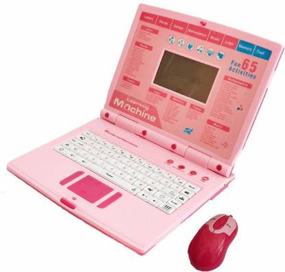 HALO NATION Kids Laptop Educational Toy , English Learner Laptop for Kids with 20 Activities Play and Learn Game (Laptop 65 Activity learning machine for kids boys girls - PINK