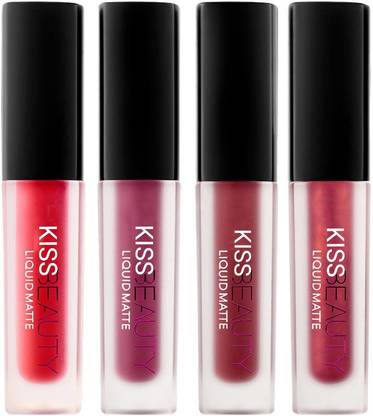 Kiss Beauty Liquid Lipstick Set of 4 (multicolor, 20 ml)